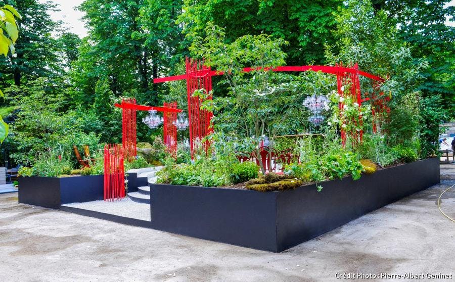 Jardin conçu par le paysagiste Alexandre Tonnerre pour l'édition 2017 de Jardins jardin.